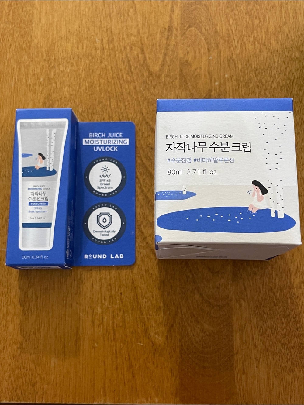 NEW Round Lab Birch Juice Duo Bundle - Moisturizing Cream & UVLock Sunscreen